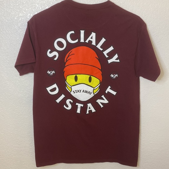 Medium maroon eighty eight socially distant shirt. - Picture 2 of 5